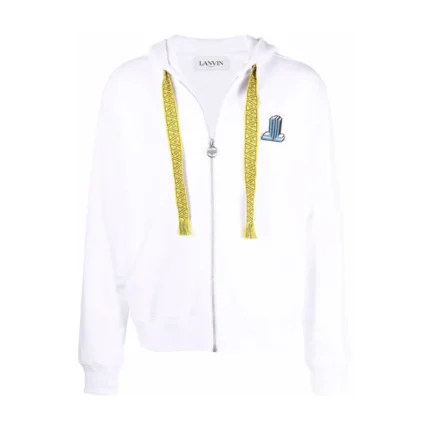 Lanvin 3D JL Embroidered Drawstring Hoodie