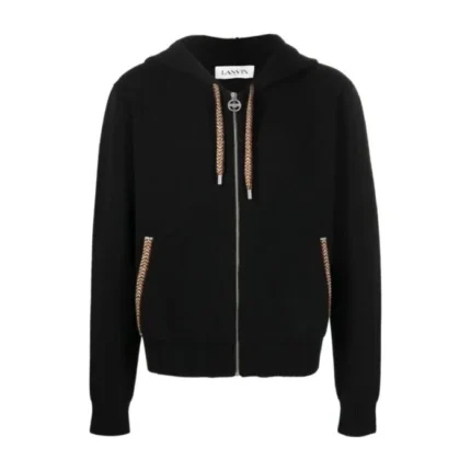 Lanvin Contrasting Detail Zip Up Hoodie