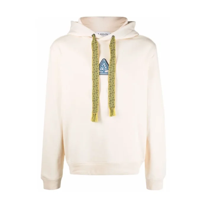 Lanvin Fringed Drawstring Logo Hoodie