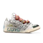 Lanvin Graffiti Print Sneakers With Chain